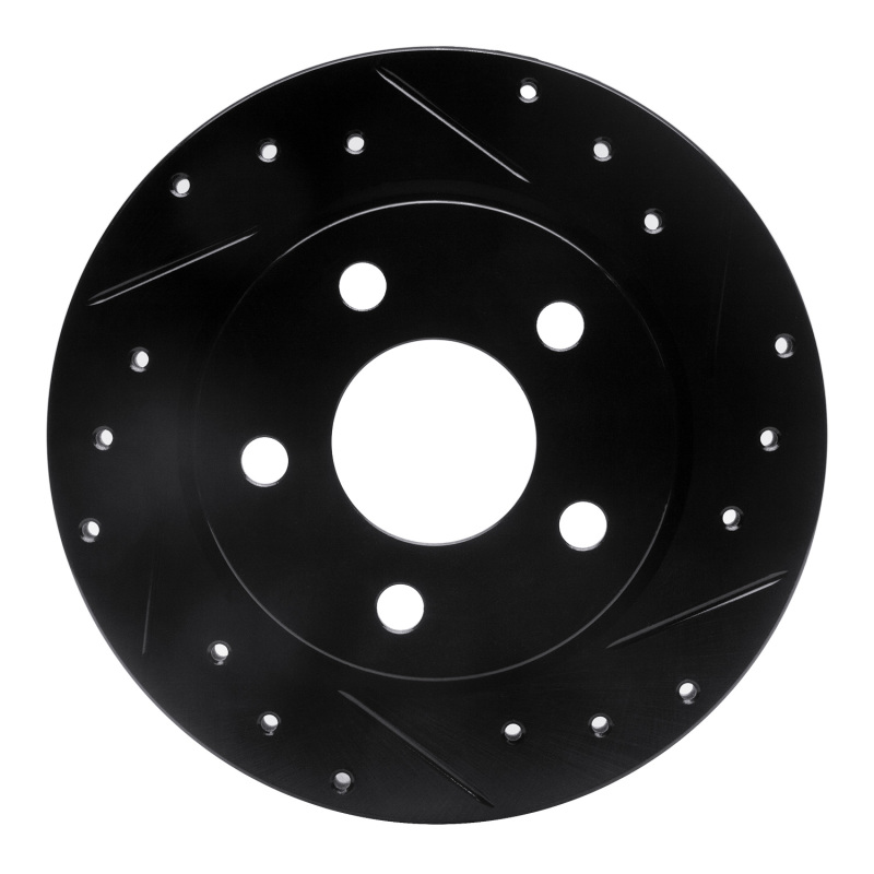 Ford Taurus Brake Rotor (1) - Rear Right - R1 Concepts - Drilled & Slotted - Black - `93-`05